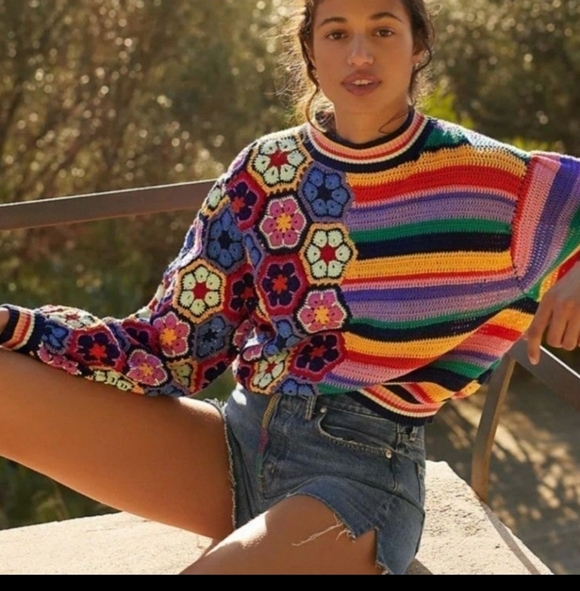 Free People Sweaters - FARM Rio Crochet Sweater